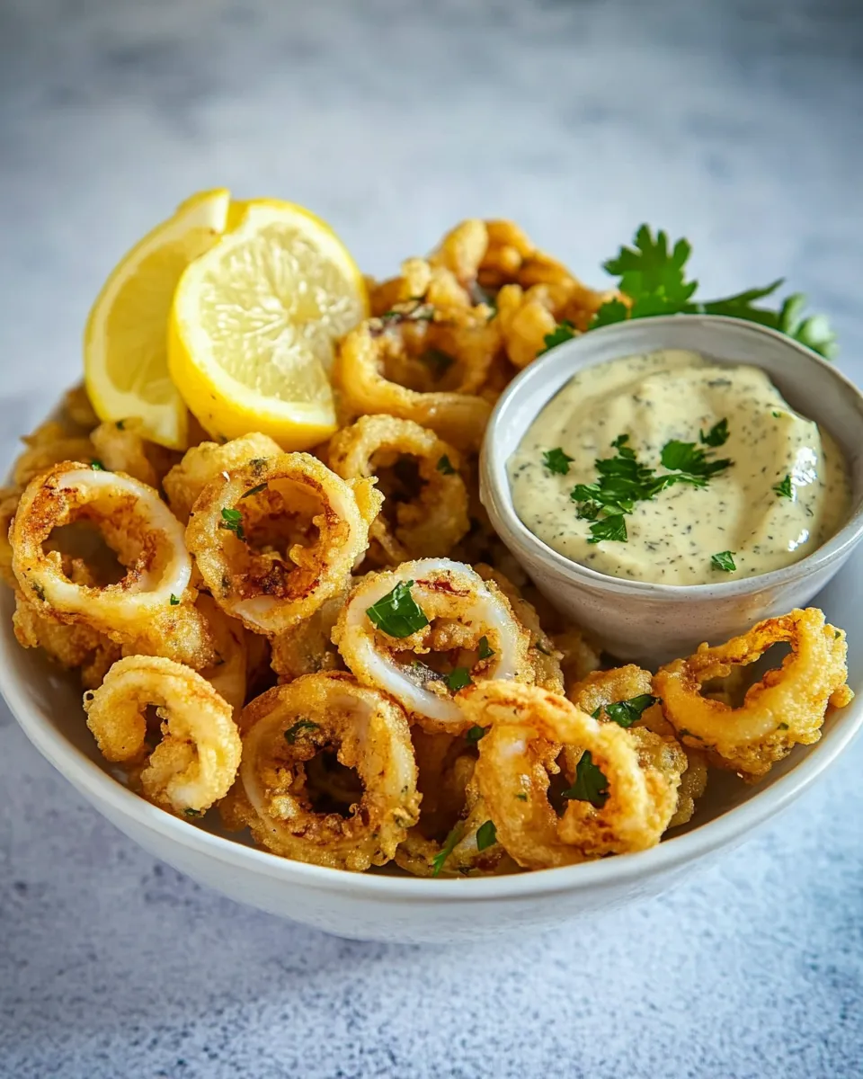Easy Best Fried Calamari Recipe with Tartar Sauce recipe photo
