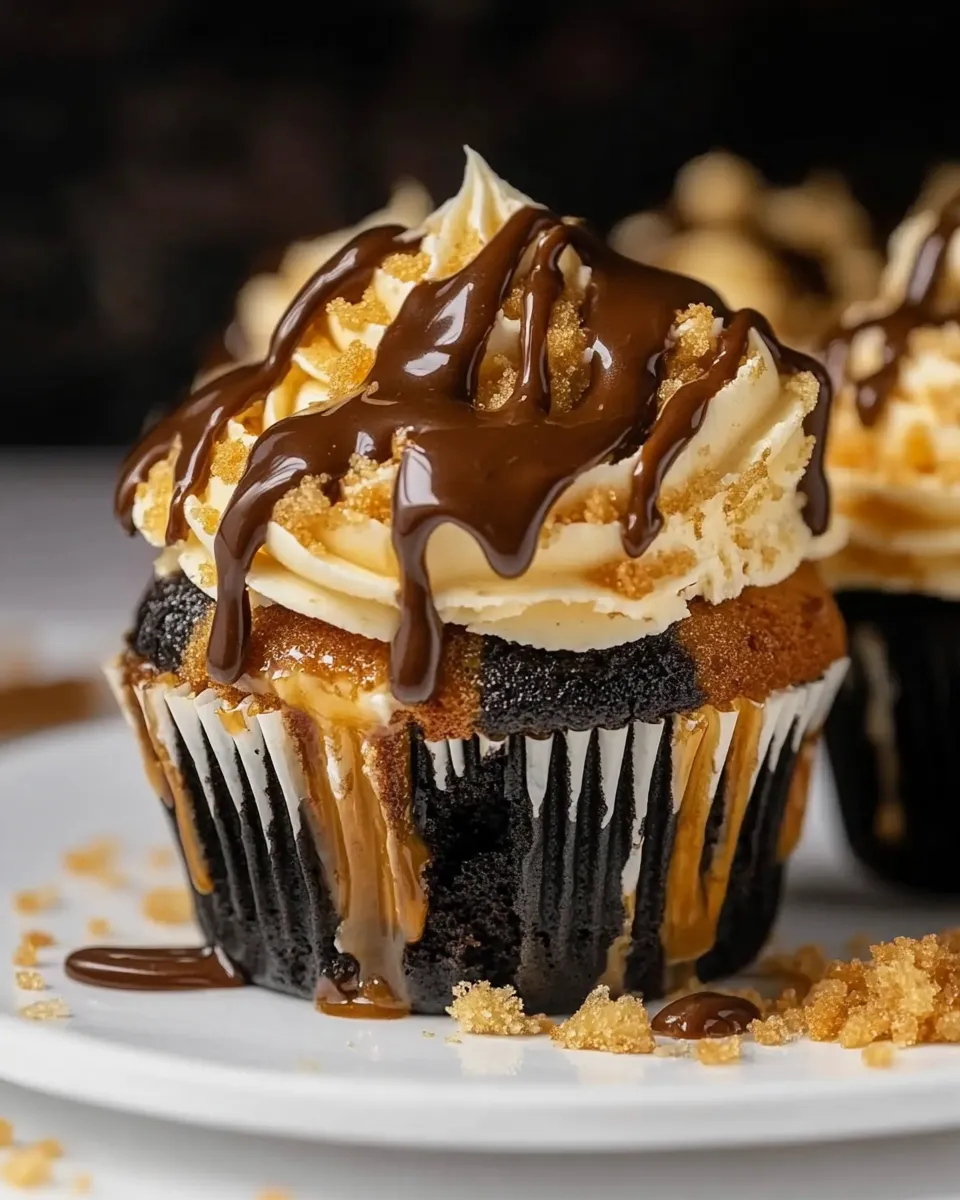 Easy Biscoff Cupcakes food shot