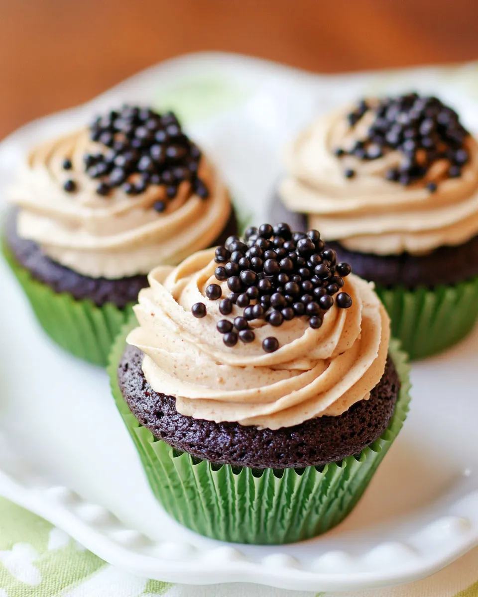 Classic Black Pearl Cupcakes food shot
