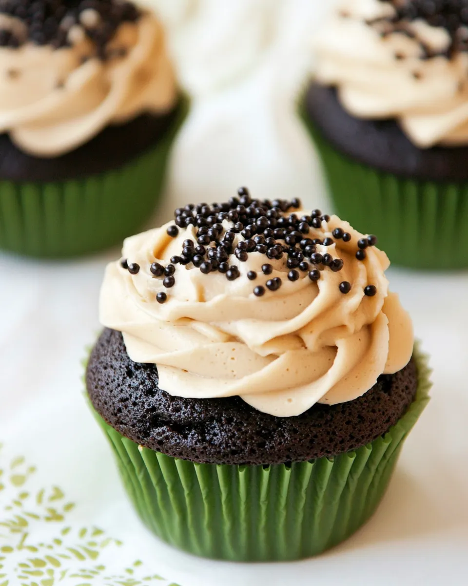 Delicious Black Pearl Cupcakes plate image