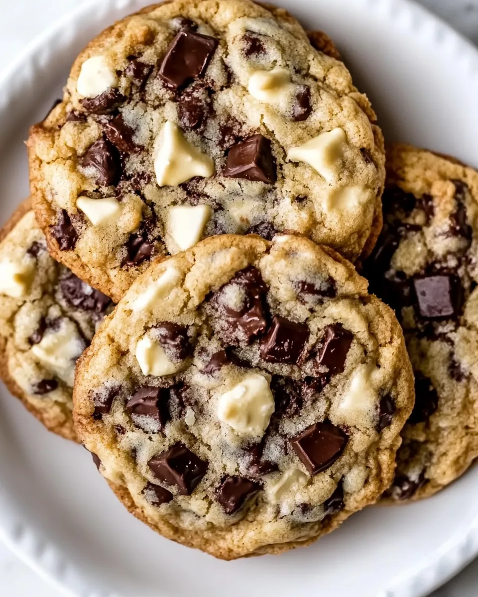 Homemade Black and White Chewy Chocolate Chunk Cookies recipe photo