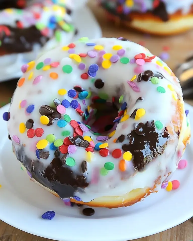 Homemade Black and White Confetti Donuts photo