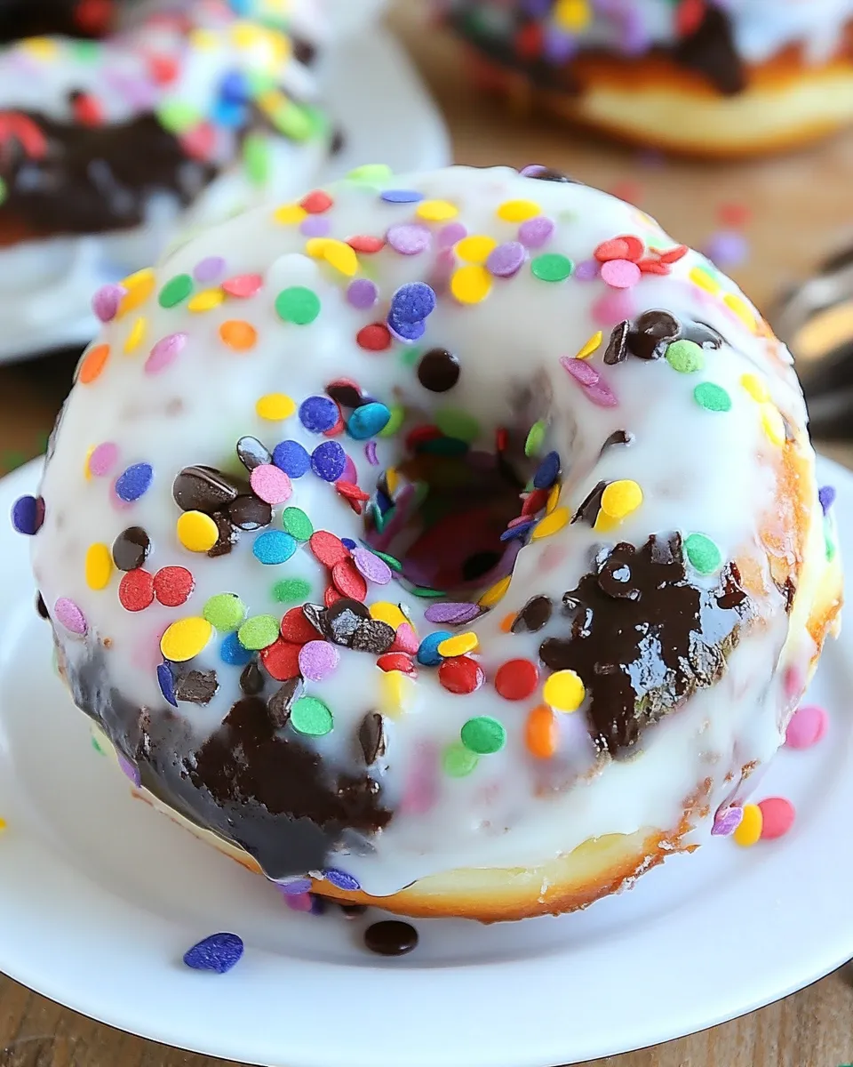 Homemade Black and White Confetti Donuts photo