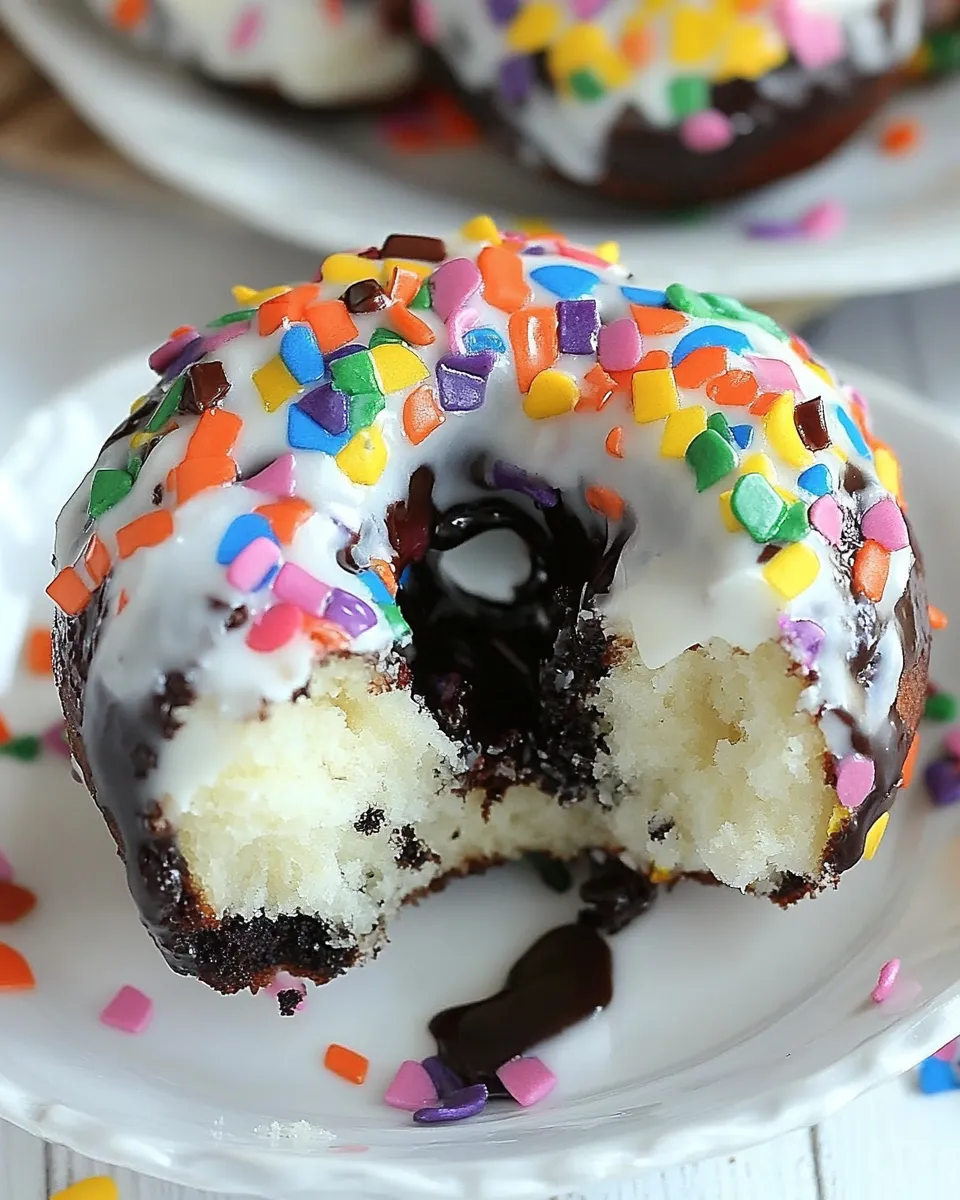 Easy Black and White Confetti Donuts recipe photo