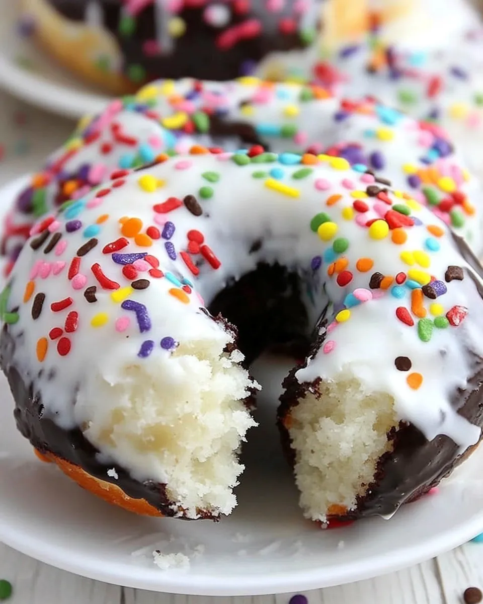 Delicious Black and White Confetti Donuts dish photo