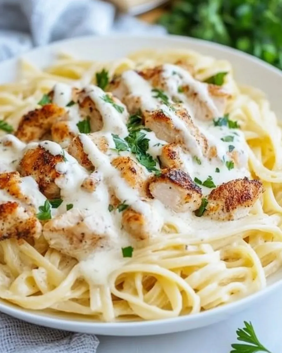 Classic Blackened Chicken Alfredo Pasta recipe image