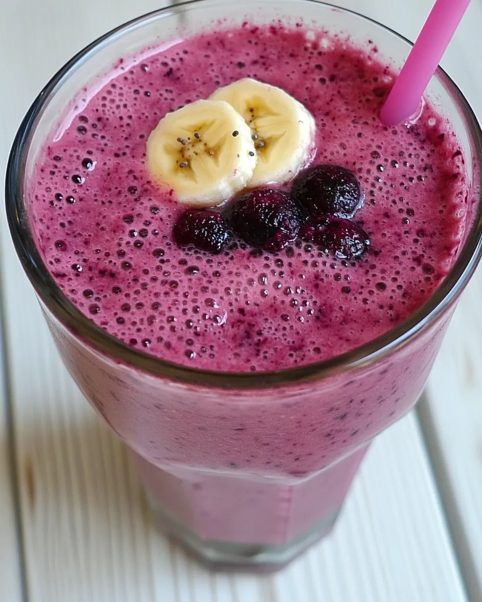 Homemade Blueberry Banana Smoothie photo