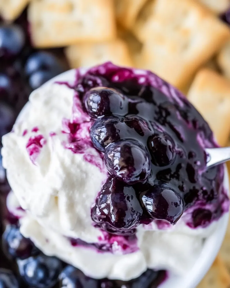 Easy Blueberry Cheesecake Dip dish photo