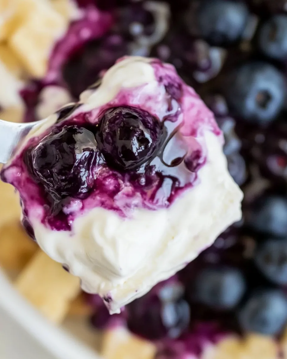 Delicious Blueberry Cheesecake Dip food shot