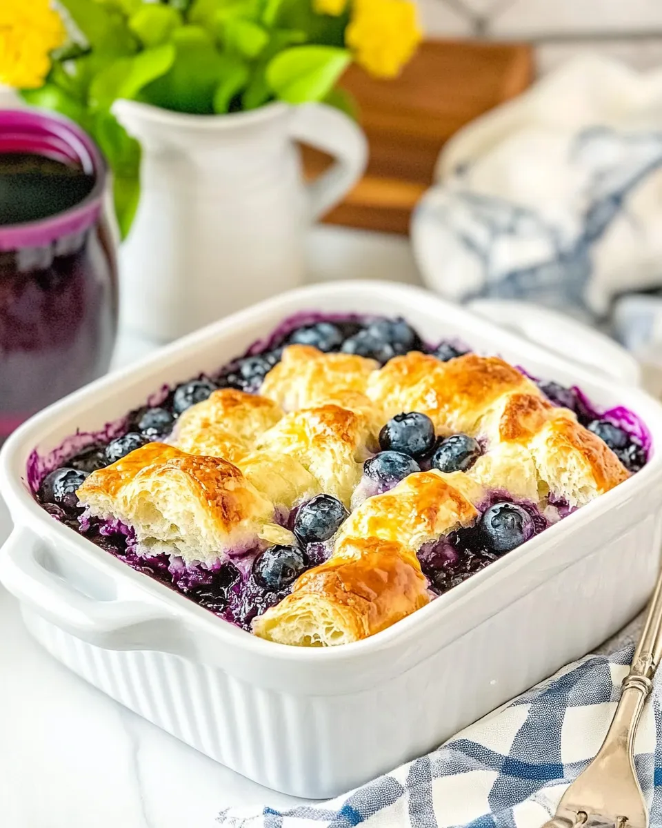 Homemade Blueberry Croissant Breakfast Casserole photo
