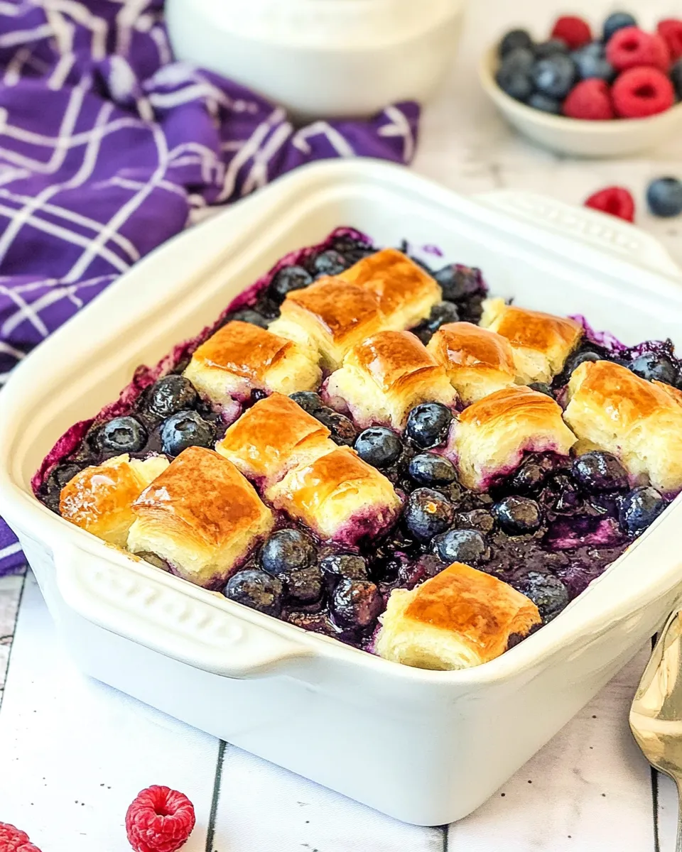 Easy Blueberry Croissant Breakfast Casserole recipe photo