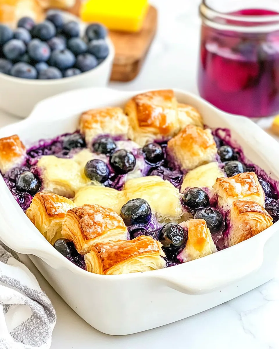 Delicious Blueberry Croissant Breakfast Casserole dish photo
