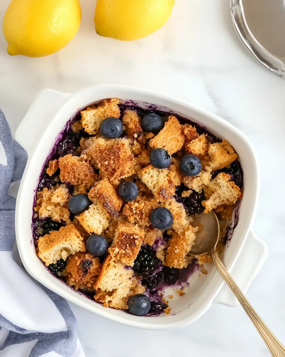 Easy Blueberry Lemon Bread Pudding dish photo