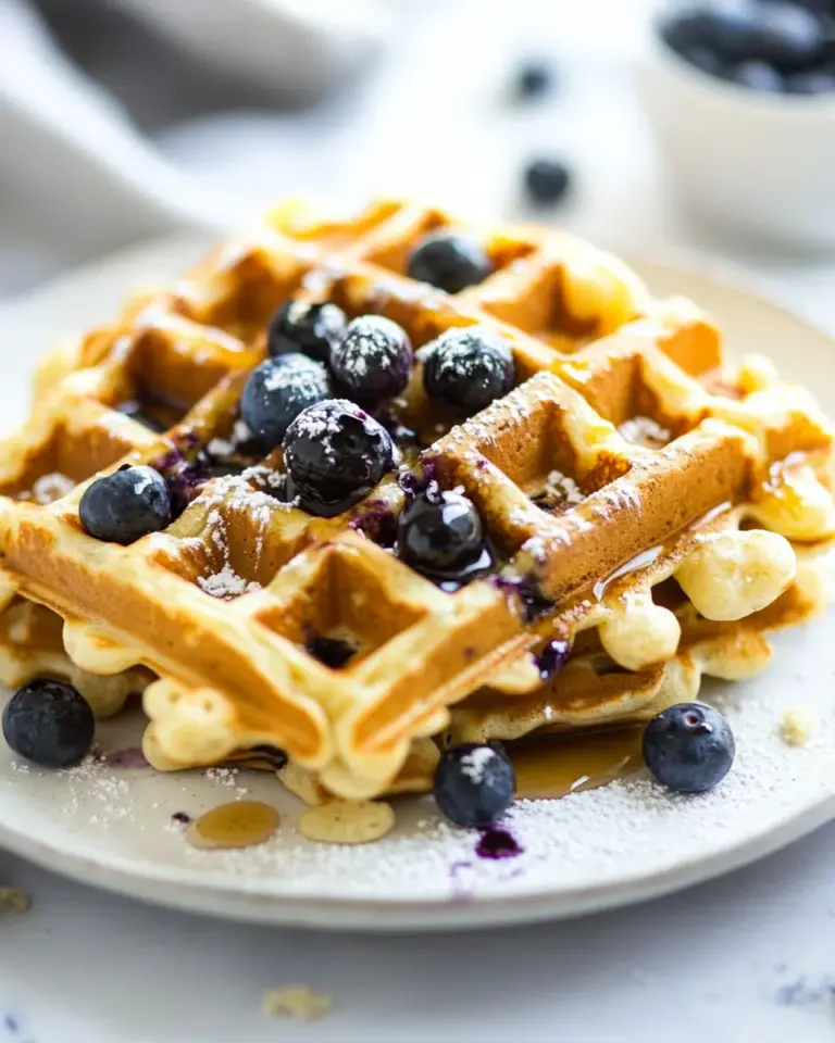 Homemade Blueberry Protein Waffles recipe photo