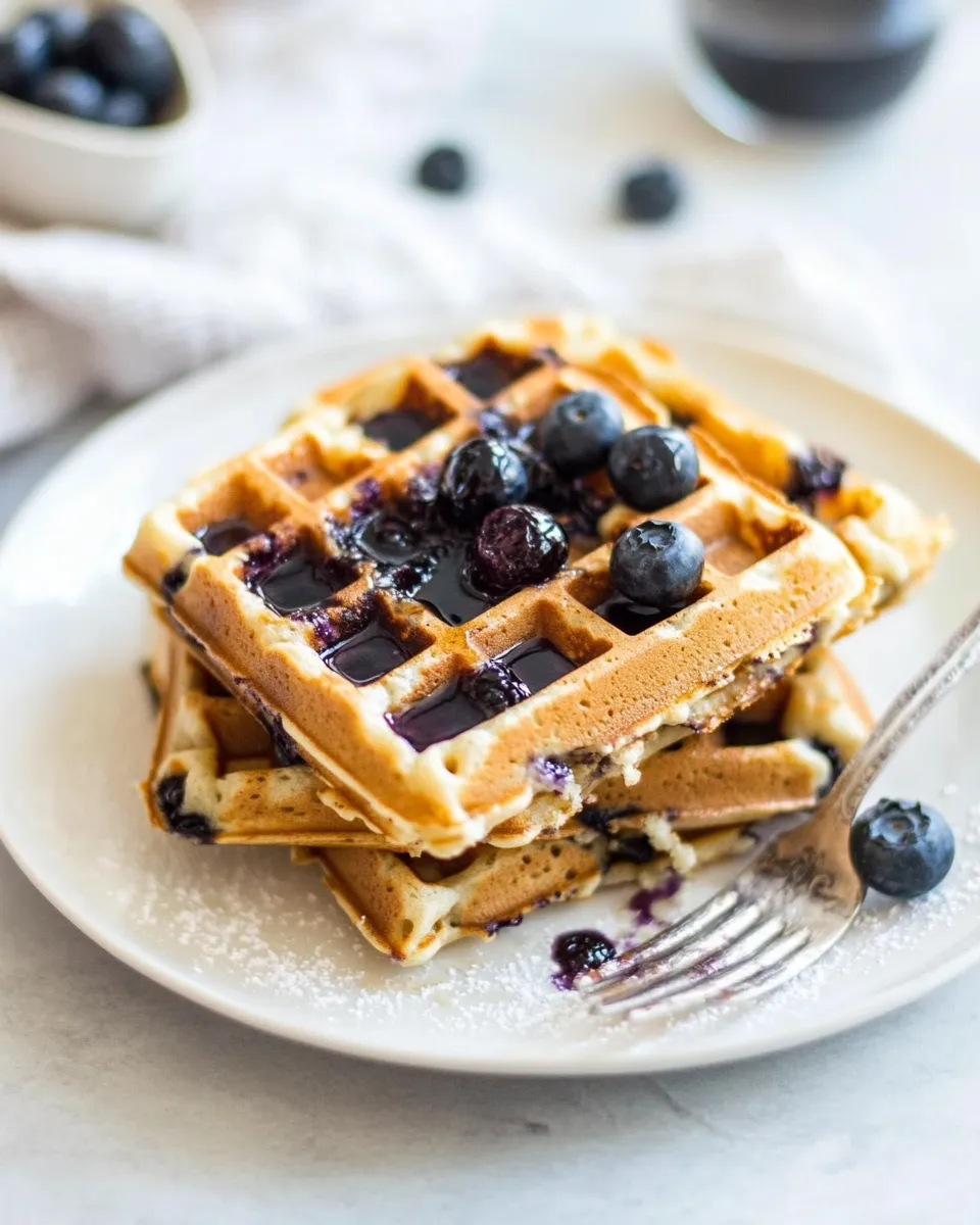 Classic Blueberry Protein Waffles image