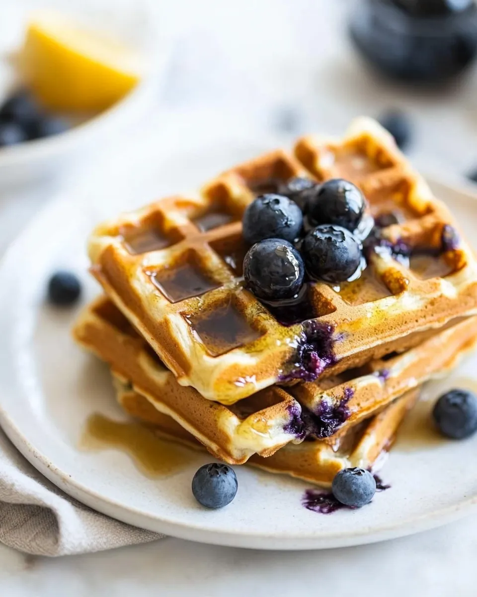 Delicious Blueberry Protein Waffles dish photo