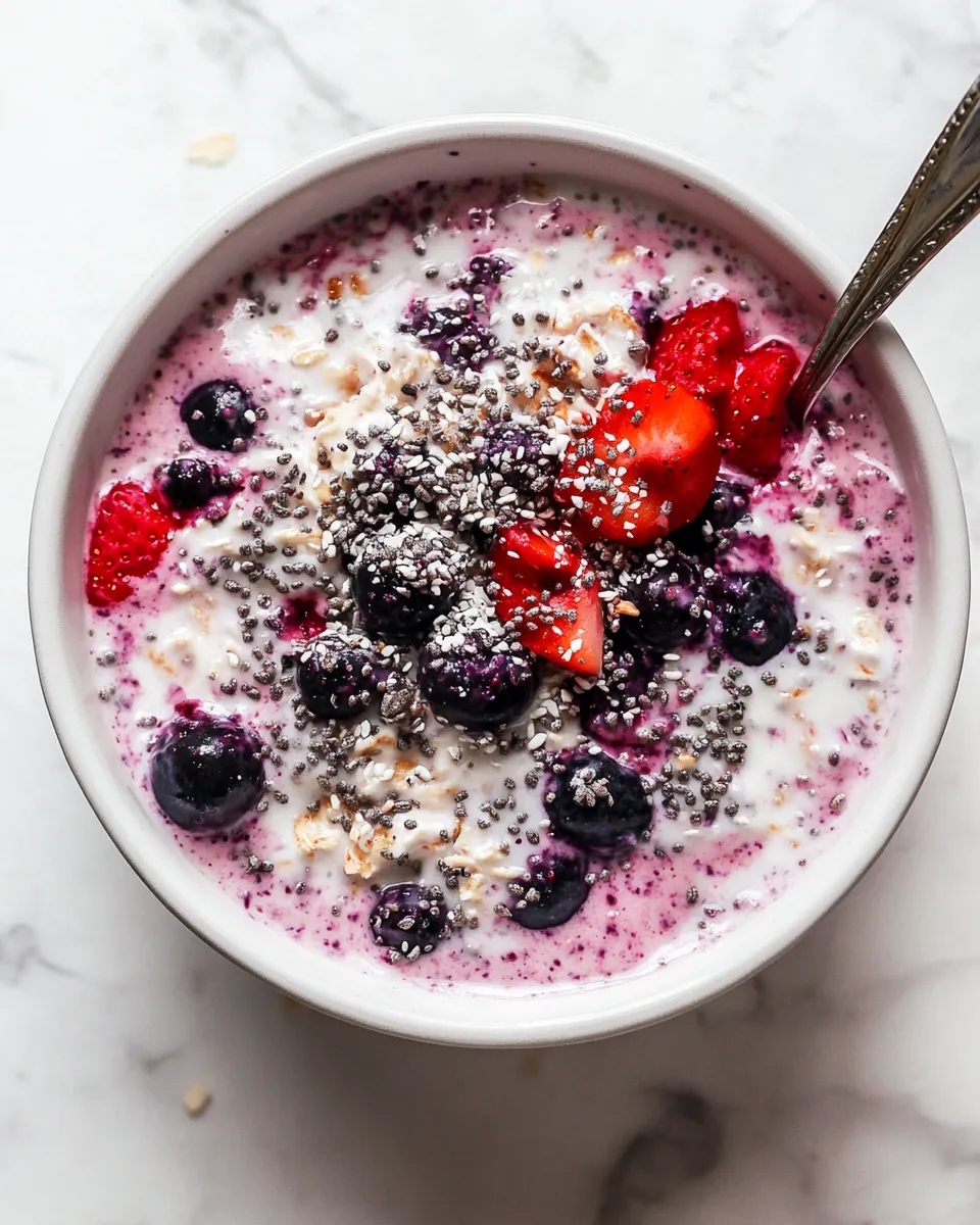 Homemade Blueberry & Coconut Bircher Muesli recipe photo