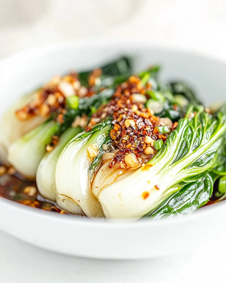 Delicious Bok Choy with Garlic Sauce Recipe food shot