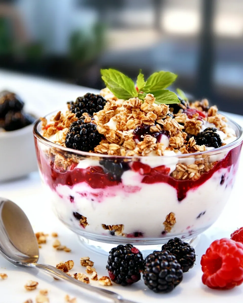 Classic Breakfast Berry and Yogurt Crunch dish photo