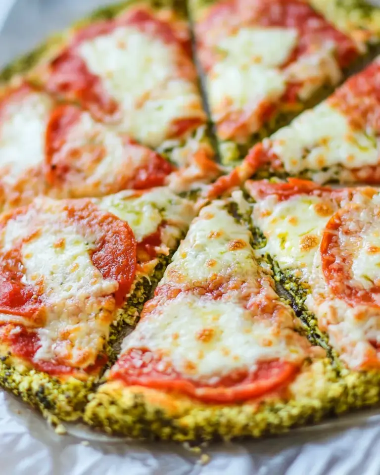 Homemade Broccoli Crust Pizza recipe photo