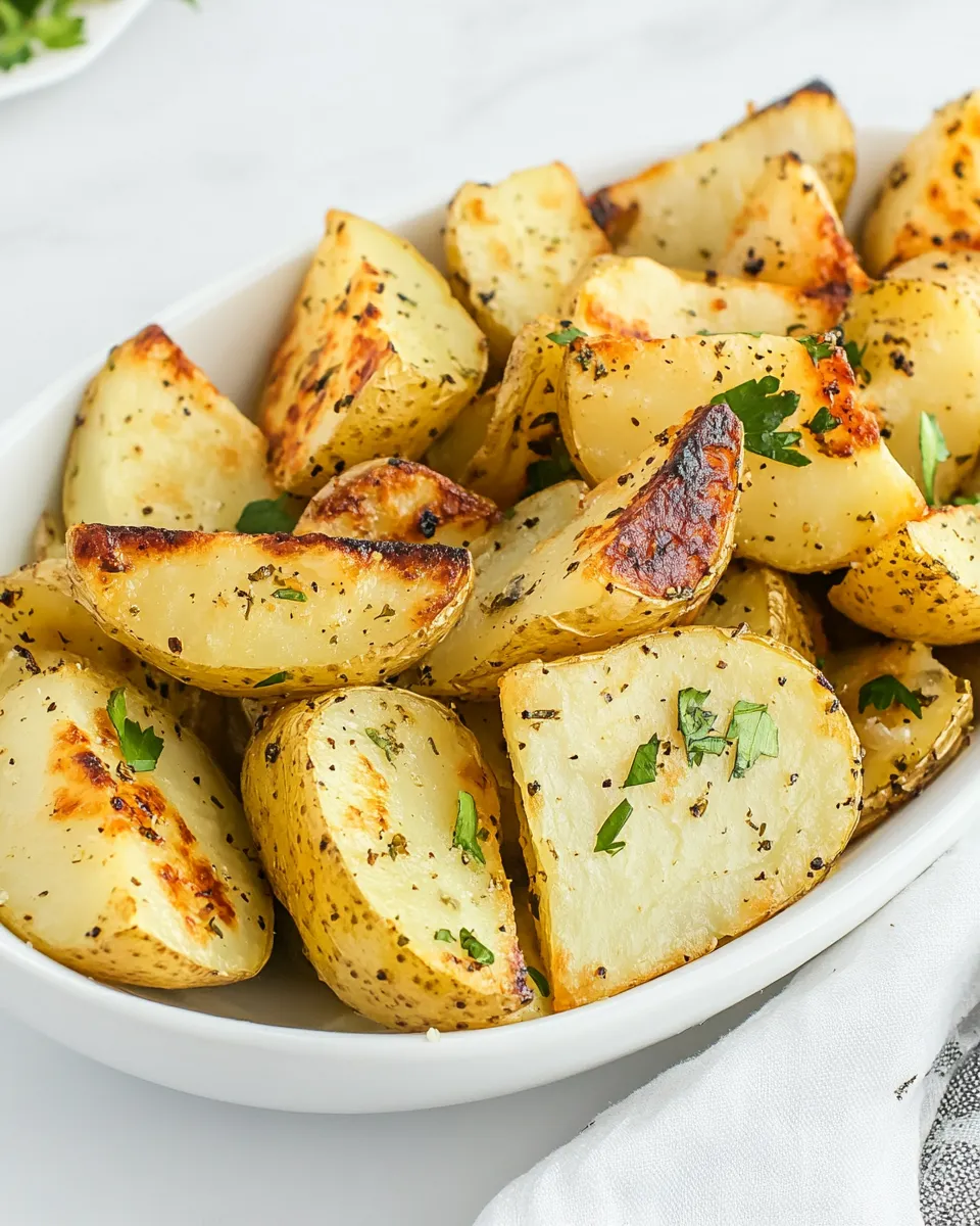 Delicious Broiled Potatoes plate image