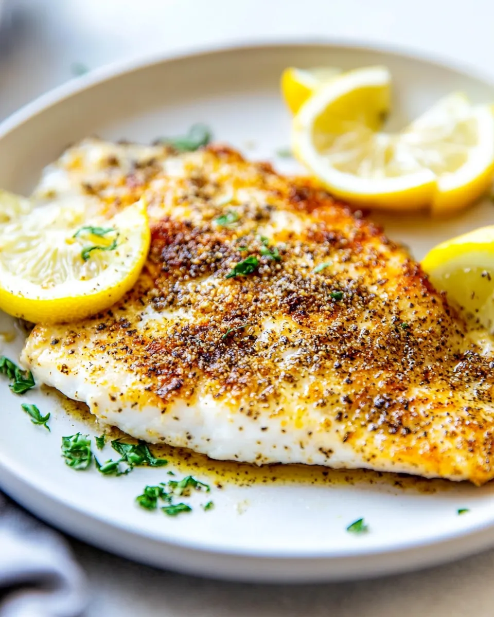 Quick Broiled Tilapia Oreganata food shot