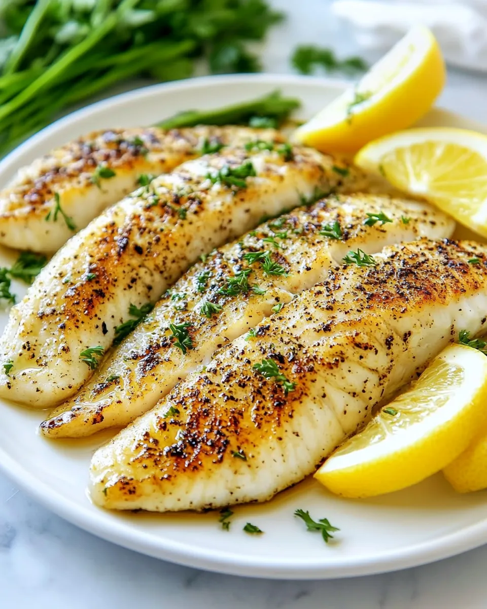 Easy Broiled Tilapia with Garlic food shot