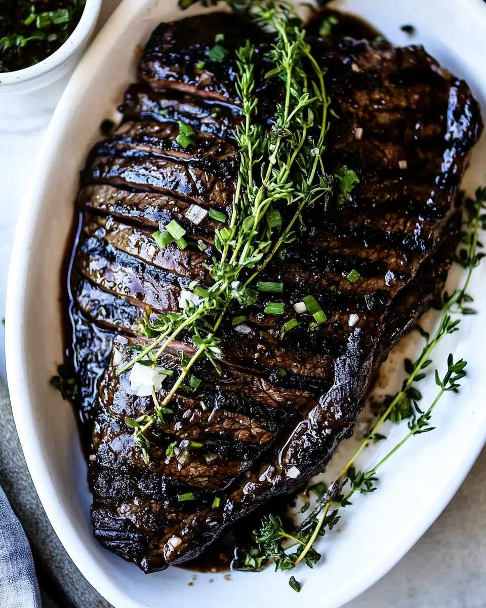 Easy Brown Sugar Garlic Flank Steak food shot