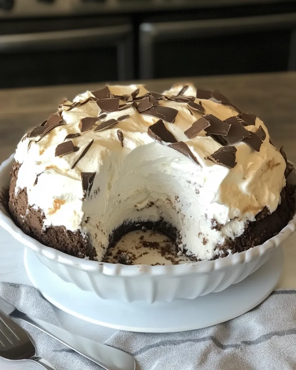 Easy Brownie Baked Alaska food shot