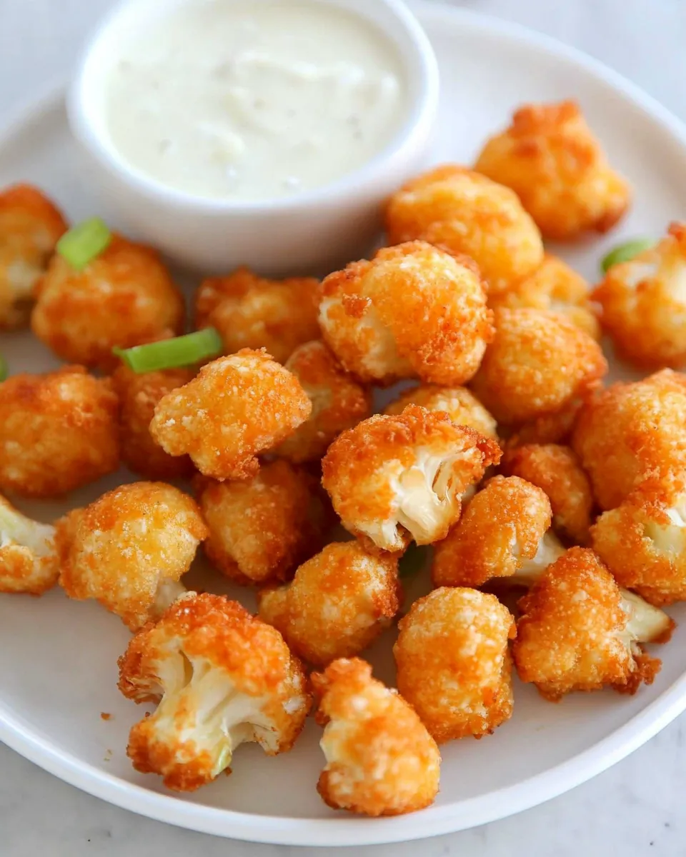 Easy Buffalo Cauliflower bites food shot