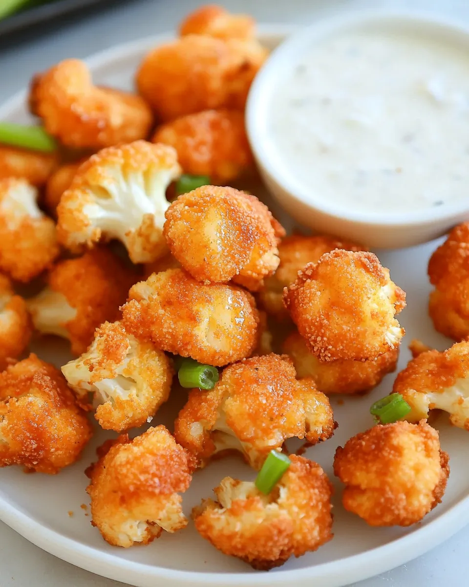 Delicious Buffalo Cauliflower bites plate image