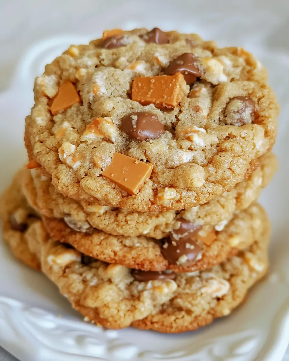 Delicious Butterfinger Butterscotch Cookies food shot