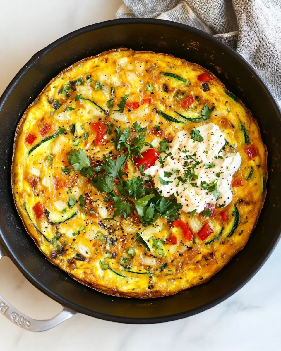 Classic Caramelized Onion, Red Pepper and Zucchini Frittata image