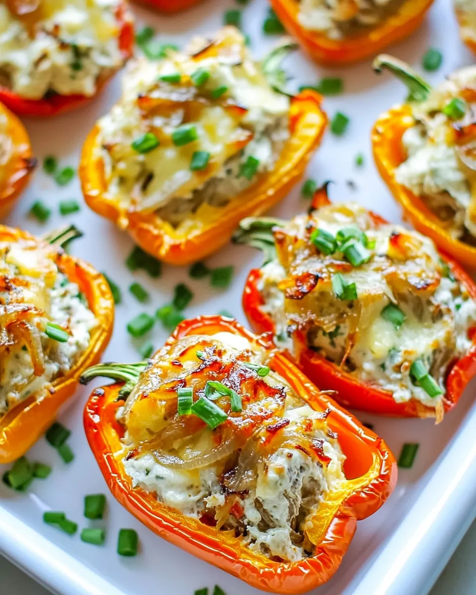 Classic Caramelized Onion and Cream Cheese Stuffed Peppers dish photo
