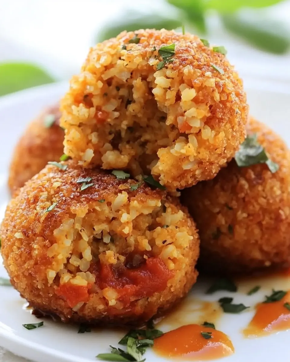 Delicious Cauliflower Rice (Arancini) Balls plate image
