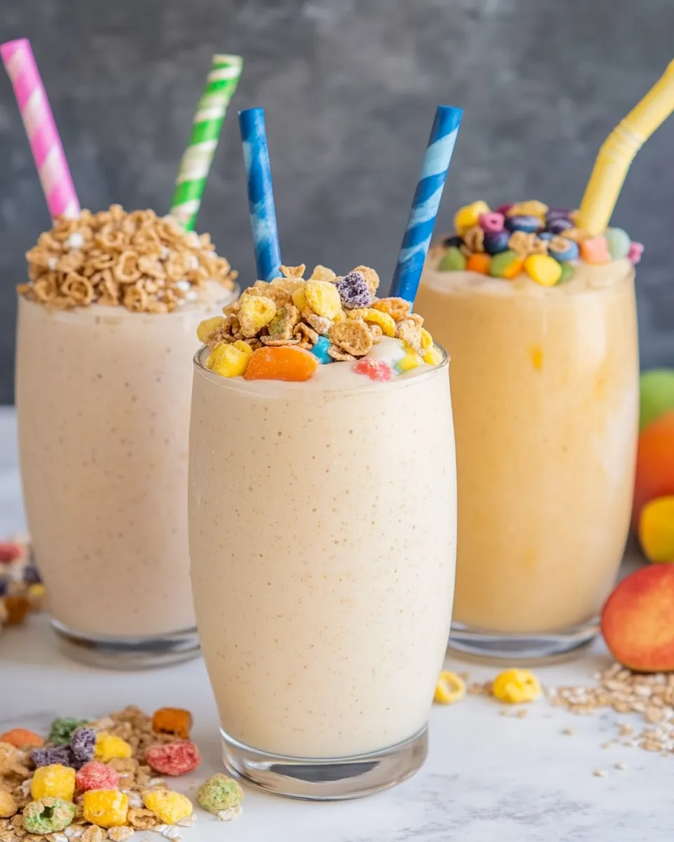 Homemade Cereal Milk Breakfast Smoothie (3 Ways!) recipe photo