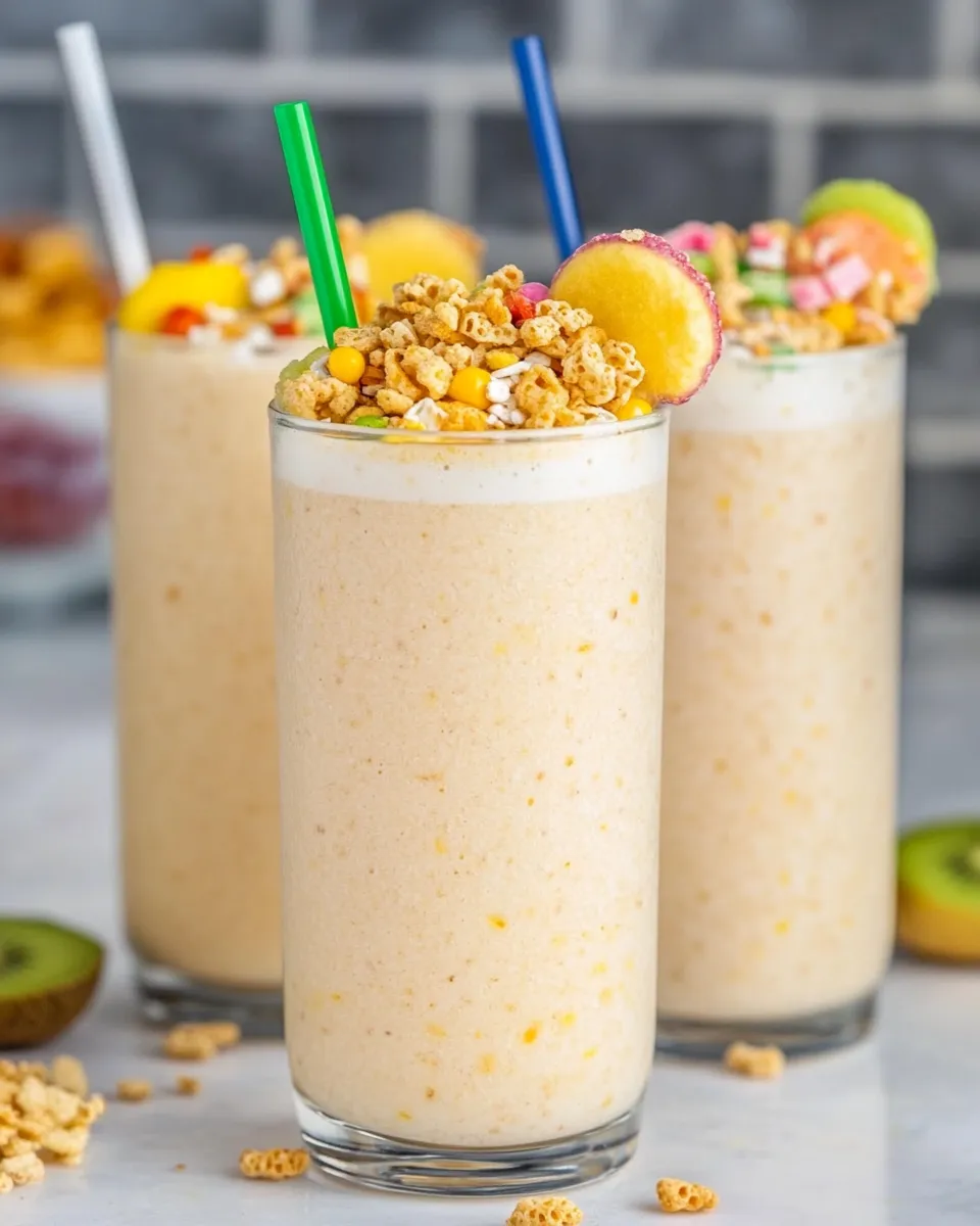 Delicious Cereal Milk Breakfast Smoothie (3 Ways!) image