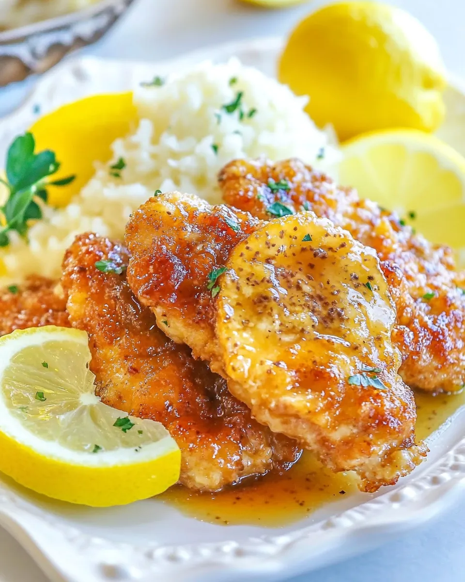 Delicious Cheesecake Factory Honey Truffle Chicken Copycat plate image