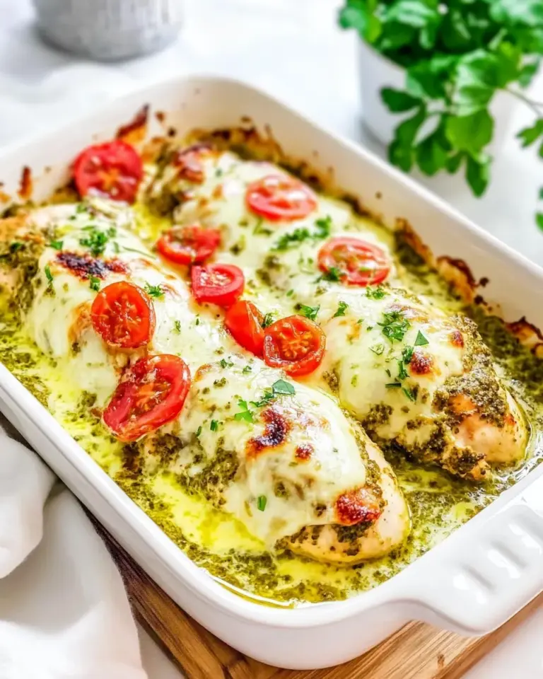 Homemade Cheesy Baked Pesto Chicken recipe photo