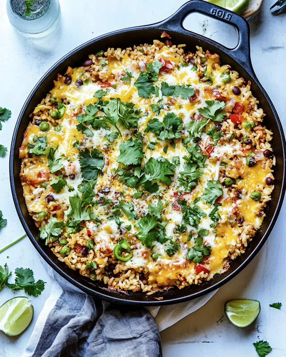 Classic Cheesy Rice and Bean Skillet dish photo