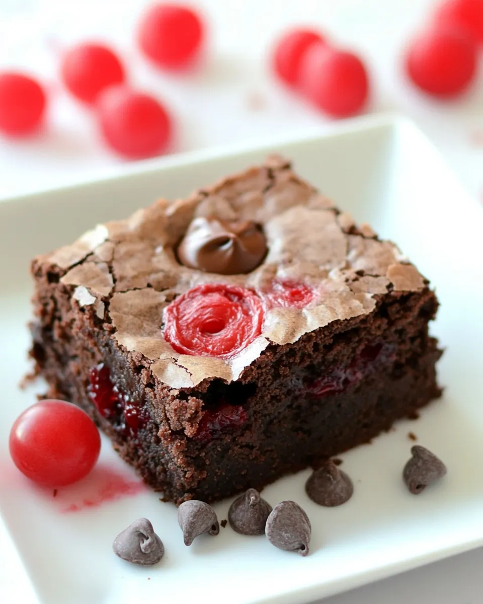 Easy Cherry Chocolate Chip Brownies recipe photo