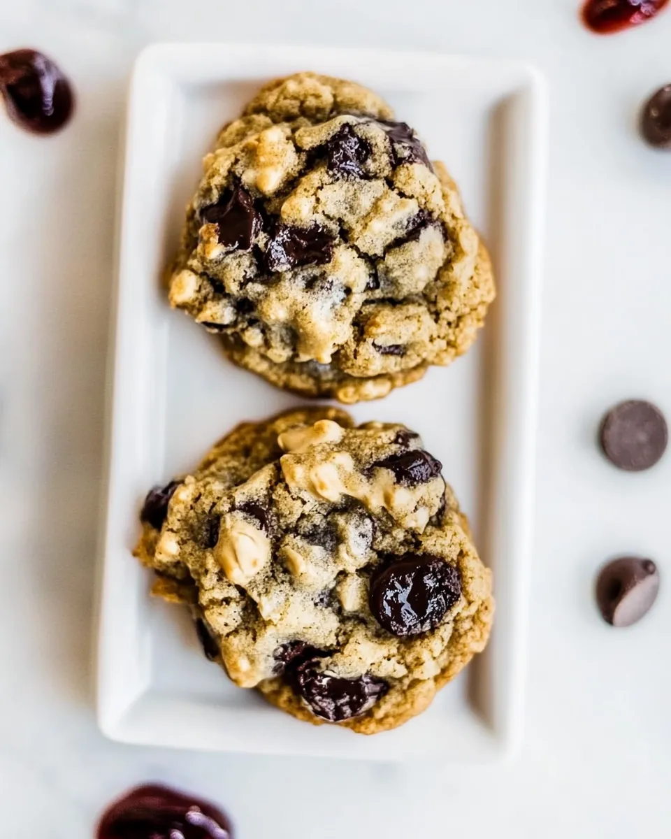 Delicious Cherry Chocolate Chip Cookies food shot