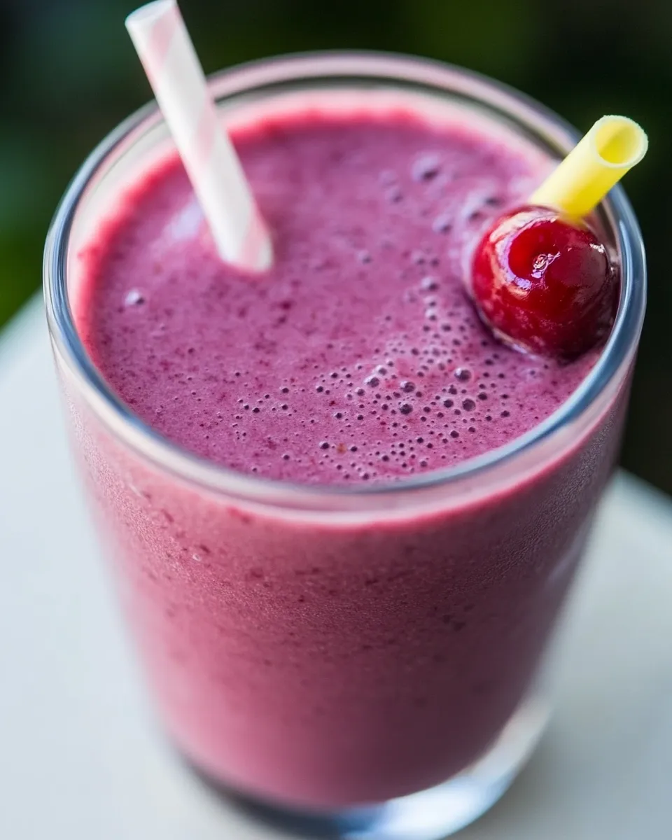 Delicious Cherry Spinach Smoothie food shot