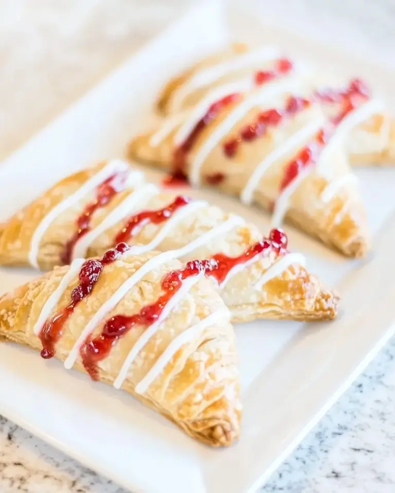 Homemade Cherry and Cream Cheese Turnovers with Vanilla Cream Cheese Glaze photo