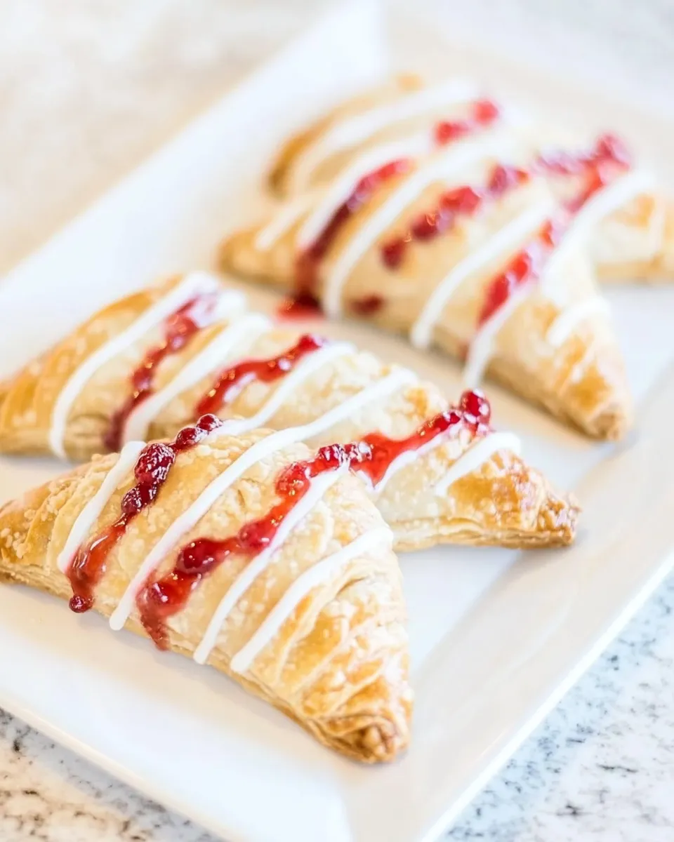 Homemade Cherry and Cream Cheese Turnovers with Vanilla Cream Cheese Glaze photo