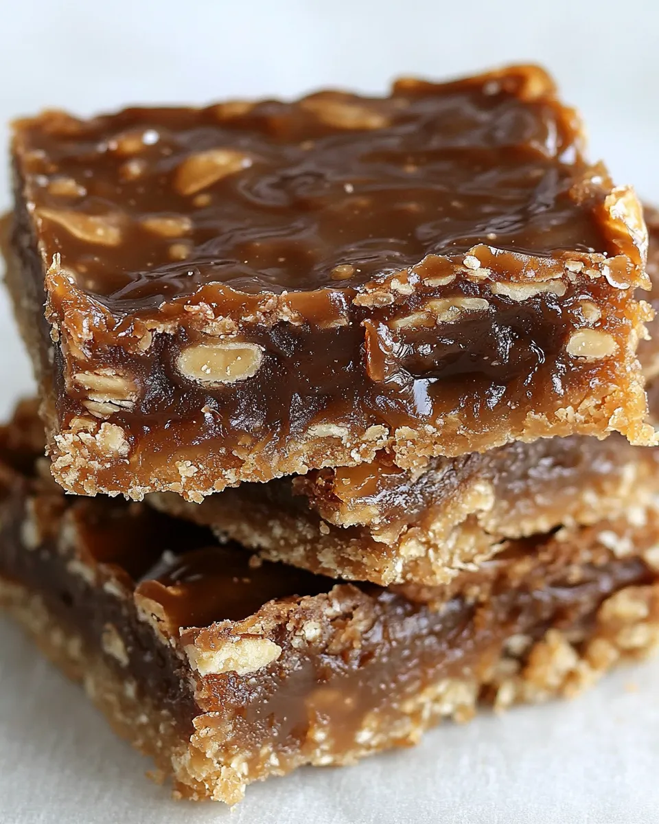 Delicious Chewy Chocolate Caramel Bars dish photo