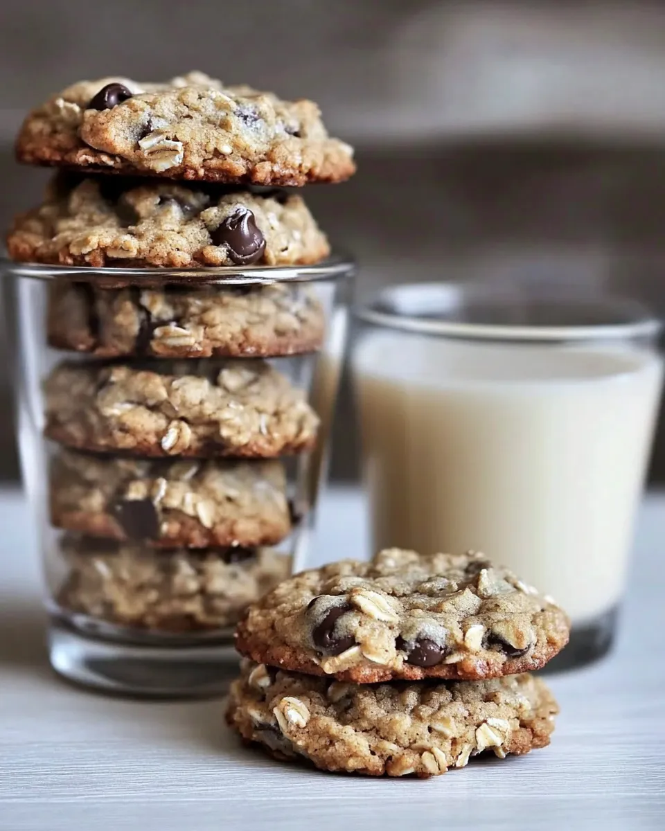 Homemade Chewy Chocolate Chip Oatmeal Cookies. recipe photo