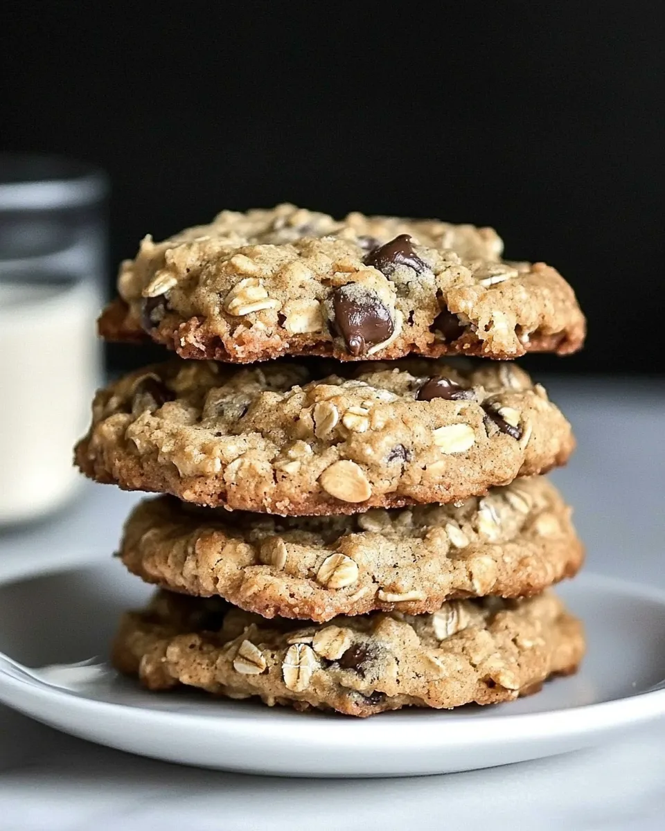 Easy Chewy Chocolate Chip Oatmeal Cookies. dish photo