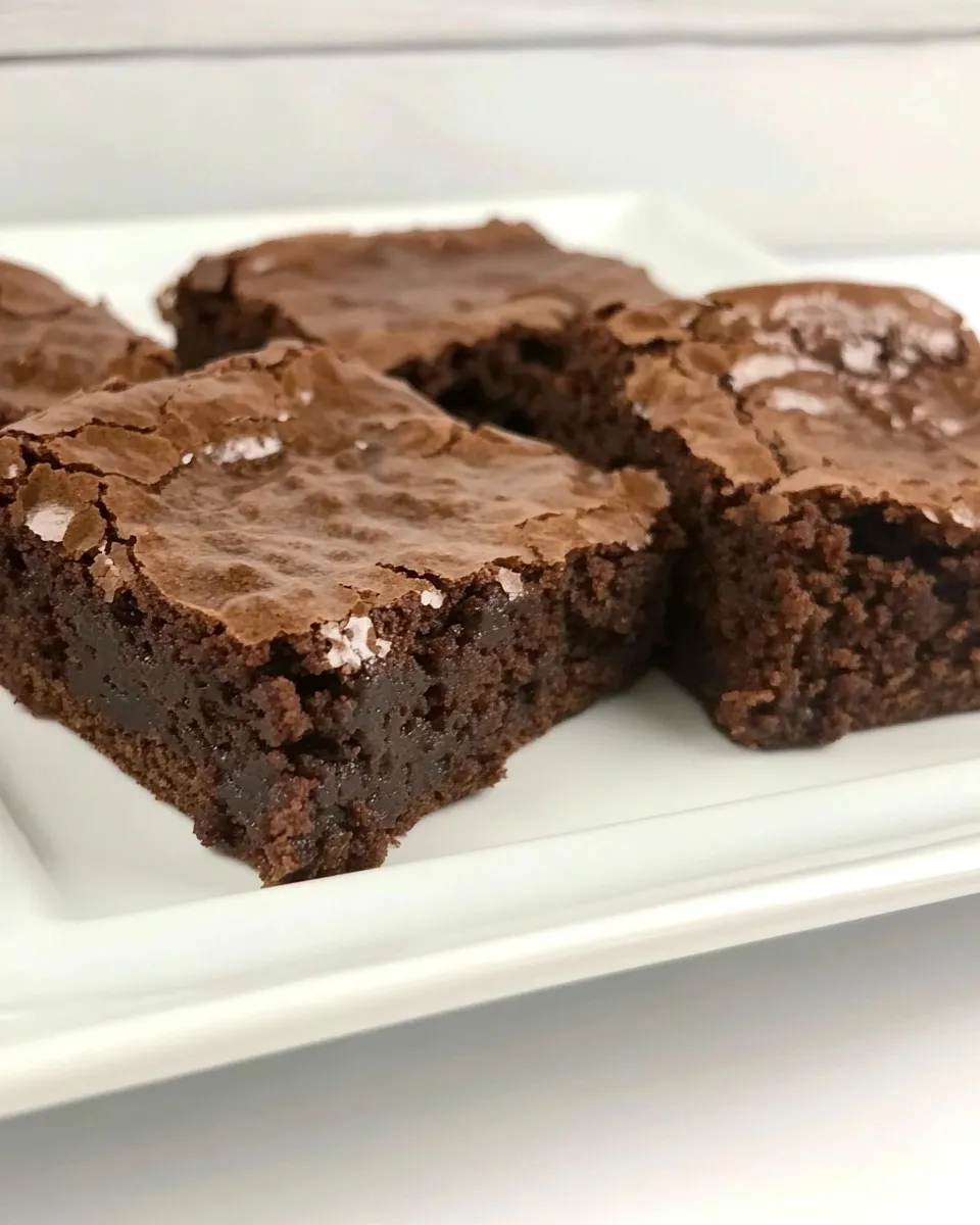 Easy Chewy Fudge Brownies from Scratch food shot