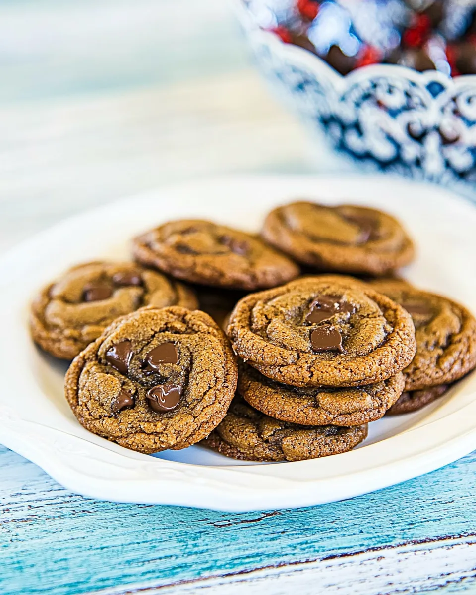 Delicious Chewy Molasses Chocolate Chip Cookies food shot